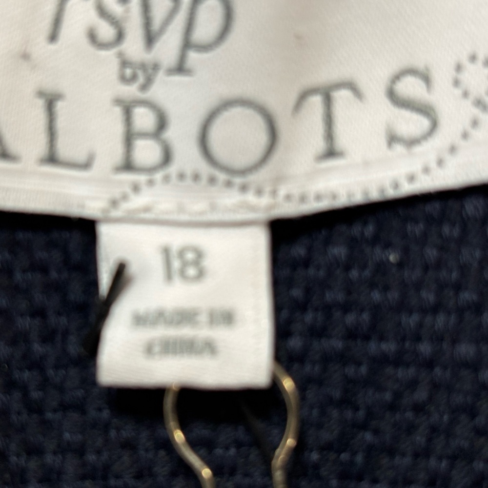 Talbots Navy Blue Floral Embellished Jacket - Picture 5 of 11